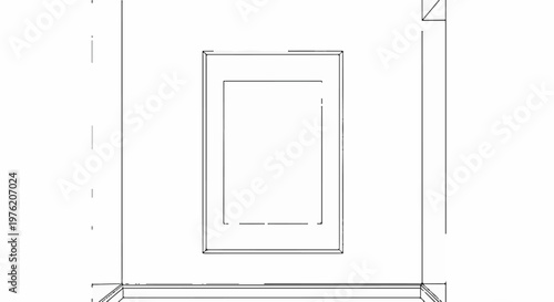 Abstract geometric outline of a framed composition with layered borders