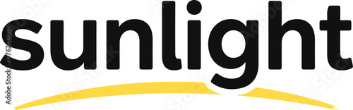Vector graphic illustration of the sunlight logo with a yellow arc design