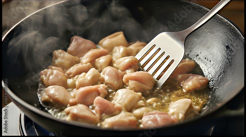 Sizzling Chicken Cubes: Perfect Pan-Frying Technique for Juicy Meat
