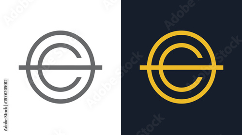 Vector graphic illustration of a modern letter e logo design