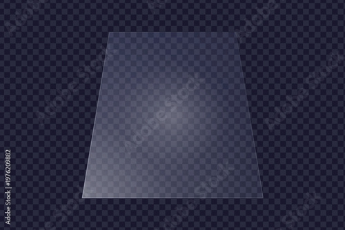 Abstract tall digital glass geometry with bright bottom glow reflection