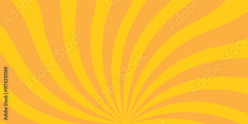 Yellow banner with Sun rays, lines background, light