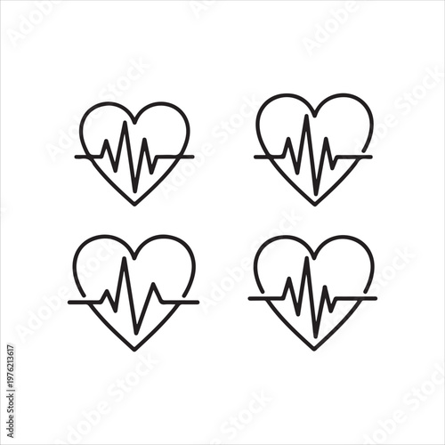 set of vector heart icons