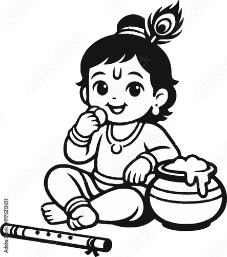 krishna vector design 