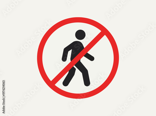 Pedestrian Crossing Forbidden Symbol