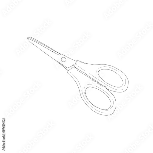 文房具のハサミのイラスト　事務用　背景透過