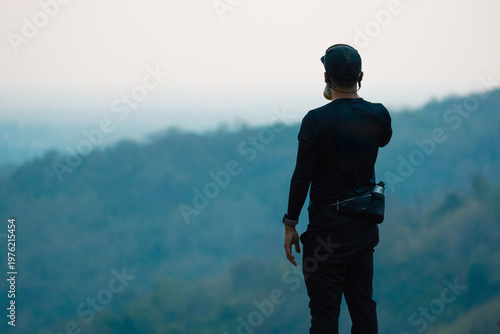 Man silhouette male hiker m...