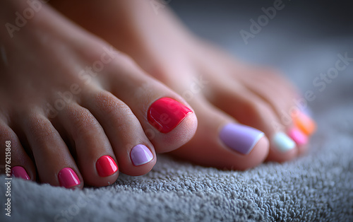 Beautifully manicured toenails with glossy pink polish, showcasing a clean and professional look.