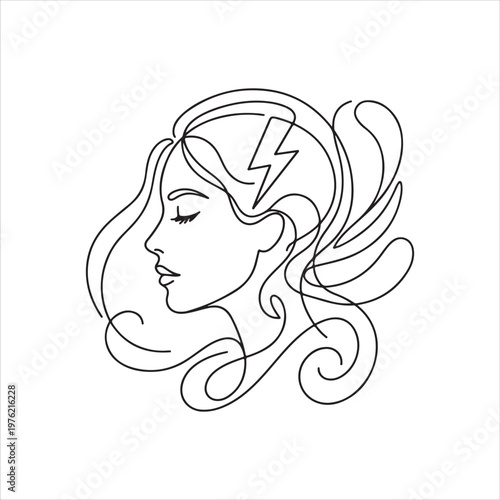 A weman line art design