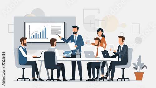 Business people in a meeting room.