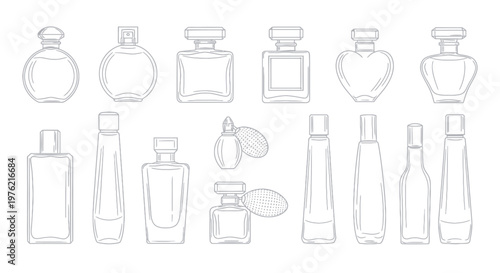 Collection of various perfume bottles.