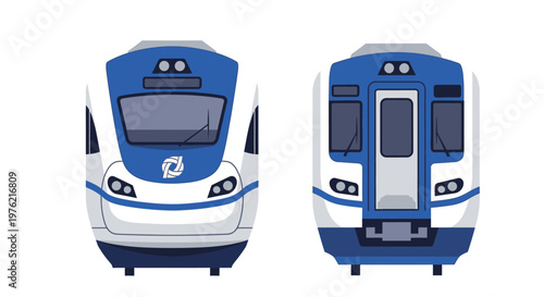 Front and back of modern train.