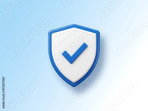Free Download Blue and white shield icon with check mark symbol on gradient background - GFXLoad