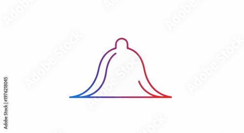 Bell outline with blue-to-red gradient on white background