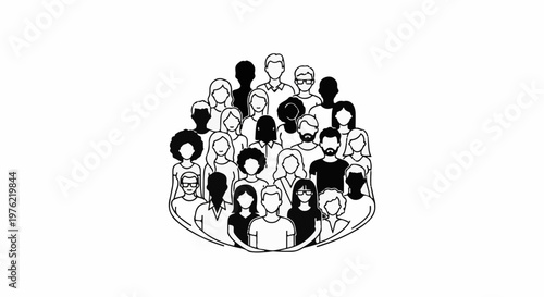 Diverse group of people, diverse races, diversity, collective, crowd, unity, society