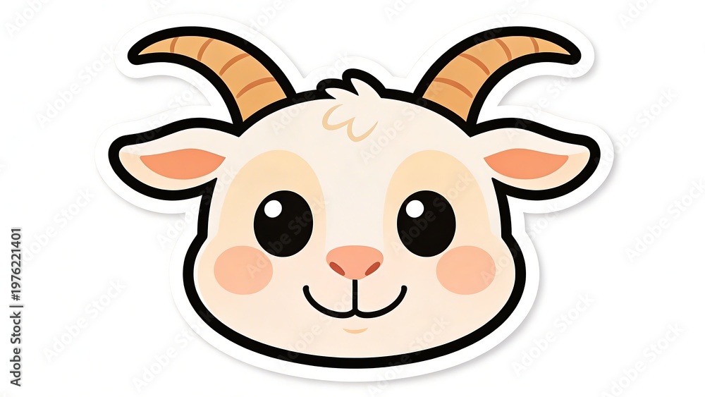 Fototapeta premium Cute goat mascot vector image on a white background.