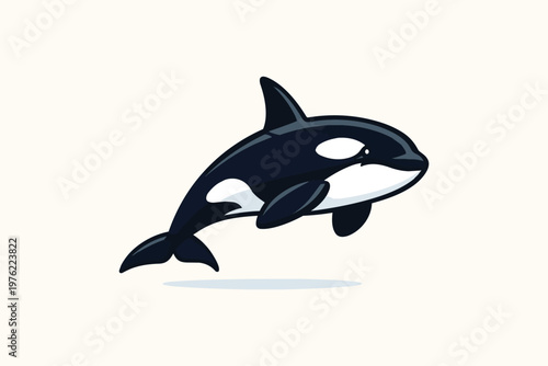 Orca in professional flat vector style, corporate illustration style