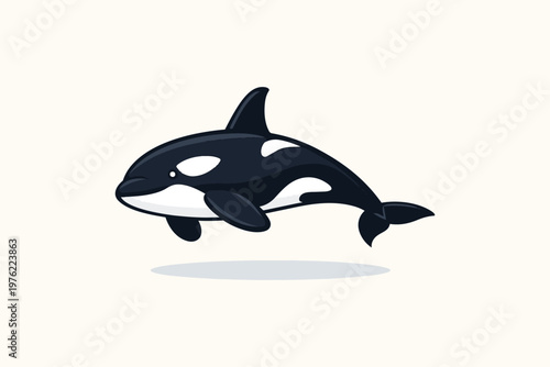 Orca in professional flat vector style, corporate illustration style