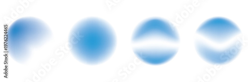 Set color circle gradient noise gradation. Abstract colorful watercolor blur mesh on isolated transparent background.