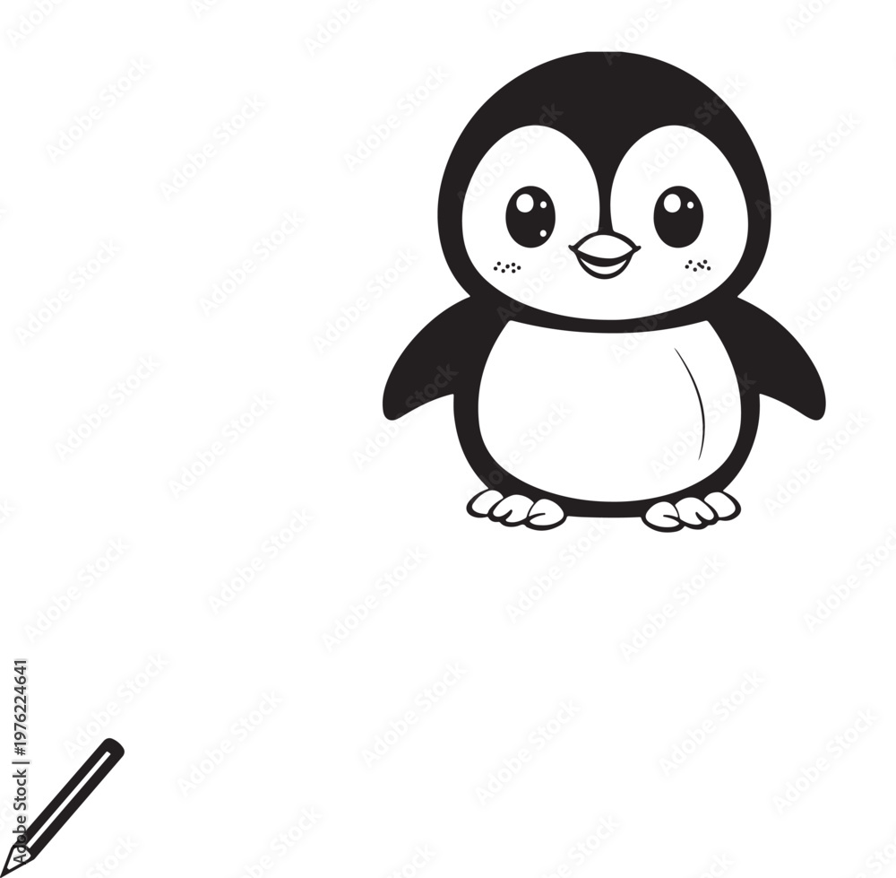 Obraz premium Wild peguin, illustration, vector on a white background.