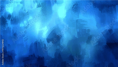 Vector Abstract aquatic art evokes mystery and depth with soft blue hues and textured brush strokes, feels serenity and calm, conveys fluidity and marine ambiance and conveys coolness.