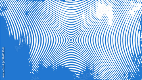 Vector Circular concentric abstract background of light blue color in elegant style creates visually compelling art, design gives depth, space and forms a perfect illusion