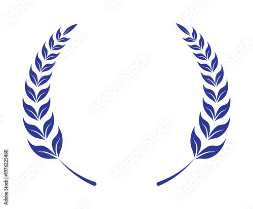Blue Laurel Wreath Illustration
