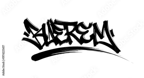 Graffiti Art Style Text "SALEM" Black and White