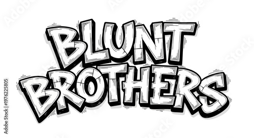 Blunt Brothers Graffiti Style Text Logo