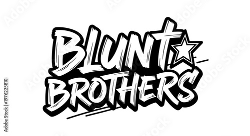 Blunt Brothers Logo - Bold Graffiti Style Text with Star Accent