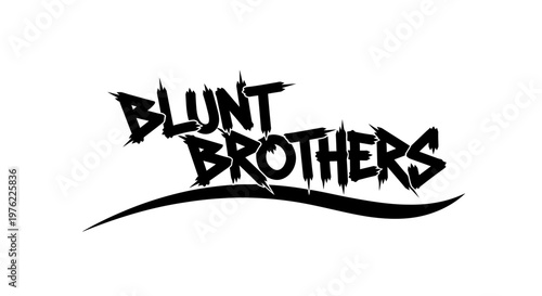 Blunt Brothers Text Logo - Urban Graffiti Style