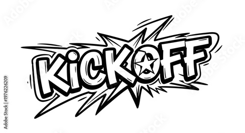 Graffiti Style Kickoff Text with Star Burst Effect