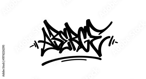 Graffiti Tag "ABSOLUT" in Black and White Style