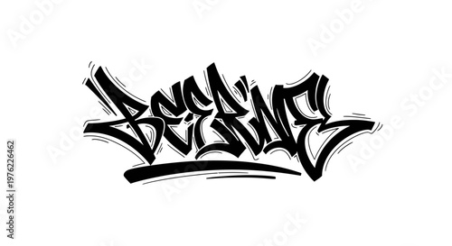 Graffiti art with the word "BEER" in a stylized font, black and white.