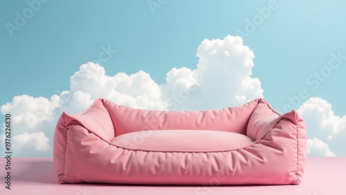 Wallpaper Mural A pink dog bed sits on a pink surface Torontodigital.ca
