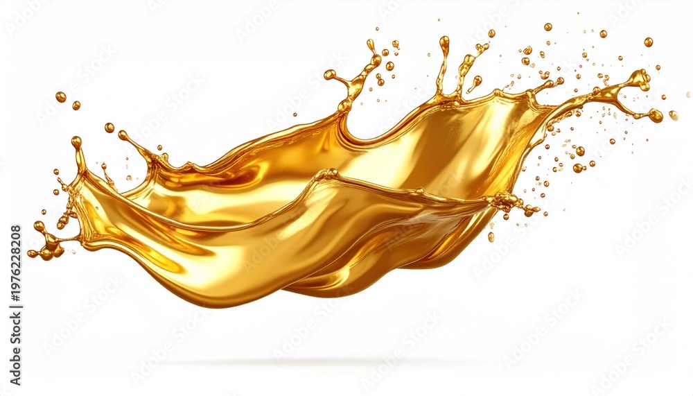 Fototapeta premium Golden Liquid Splash - A Viscous and Dynamic Display of Fluid.
