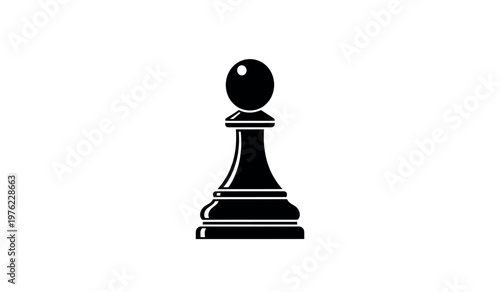 Title black pawn chess piece isolated on white background a strategic game element description