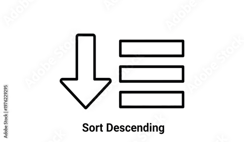 Sort descending icon a visual representation of data organization and ordering