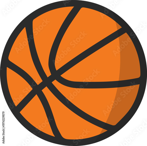 Orange basketball ball icon. Vector.