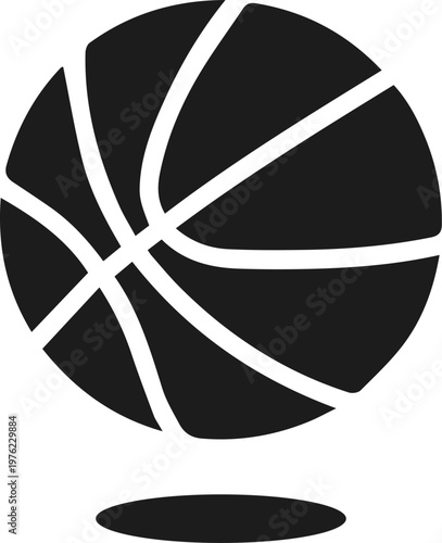 Black basketball ball icon. Vector.