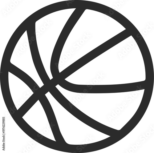 Basketball ball icon. Vector. Line style.