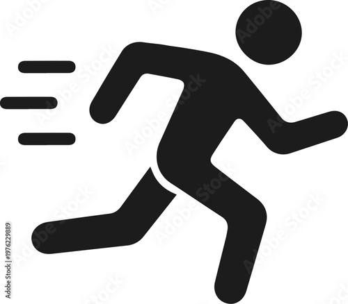 Running man silhouette icon. Vector.