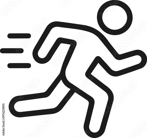 Running man icon. Line style. Vector.