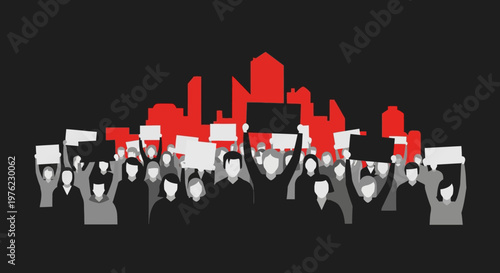 People holding signs in protest.