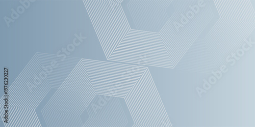 Abstract hexagon lines on gray background. Geometric stripe line art design modern