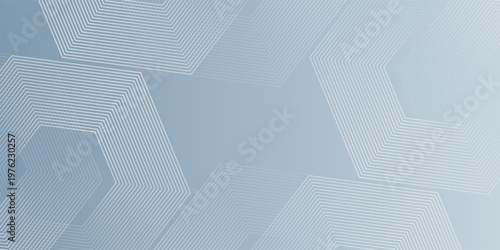 Abstract hexagon lines on gray background. Geometric stripe line art design modern