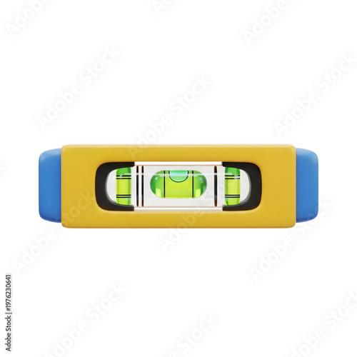 Yellow and blue spirit level, bubble level tool, construction equipment, measuring instrument