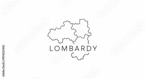 Map outline of regions labeled with Lombardy text below