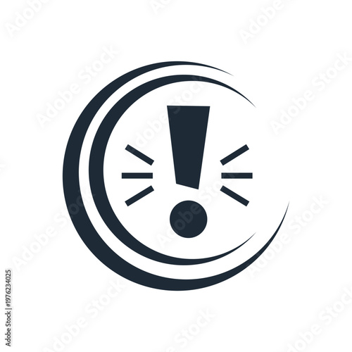 An exclamation mark with details that draw attention to the situation. A warning of risk or danger. Vector linear icon illustration isolated on white background.