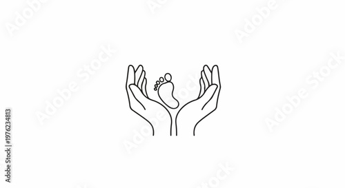 Gentle hands cradle a baby's foot with delicate care